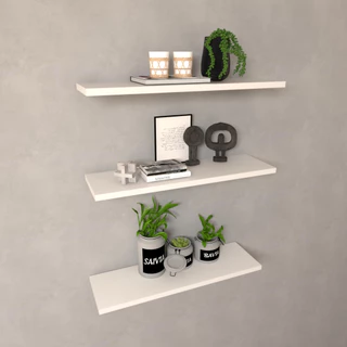 Kits de Prateleiras 60x20 cm MDF Branco preto madeirado Suporte Invisivel Decoração