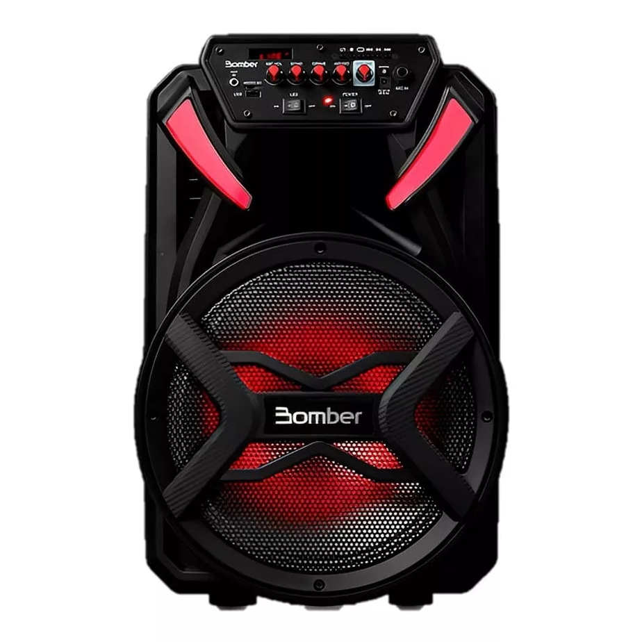 Caixa De Som Bluetooth Portatil Amplificada 12 pol Bomber Papão 510 c/ 500W Potencia Bateria Tws Led Bivolt