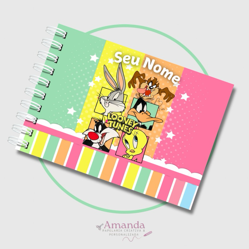 Livro de Colorir Nostalgia - LOONEY TUNES - 50 Folhas 180g - Caderno Desenho Coloring Book Bobbie Goods