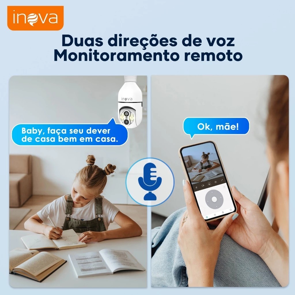 INOVA Câmera de segurança a Prova D'água sem fio gira 360 Lente