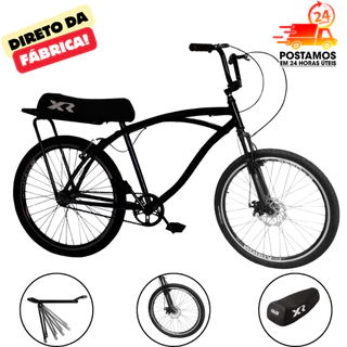 Bicicleta aro 26 Beach Caiçara Quadro Reforçado Para Motor Raio Groso Freio a Disco e Suspensão
