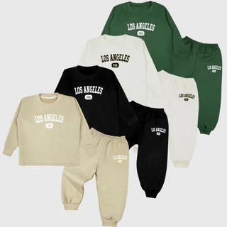 Kit 4 Peças Conjunto Infantil Estampa Los Angeles Moletom Flanelado 1/8 Menino e Menina Casaco/Calça em Oferta na Shopee