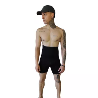 Cueca Cintura Alta Bermuda MASCULINA Cinta Modeladora Compressão 4 Barbatanas