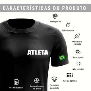 Camiseta Atleta Personal Trainer DryfIt Preta Indicado para Treino Luta Corrida Academia