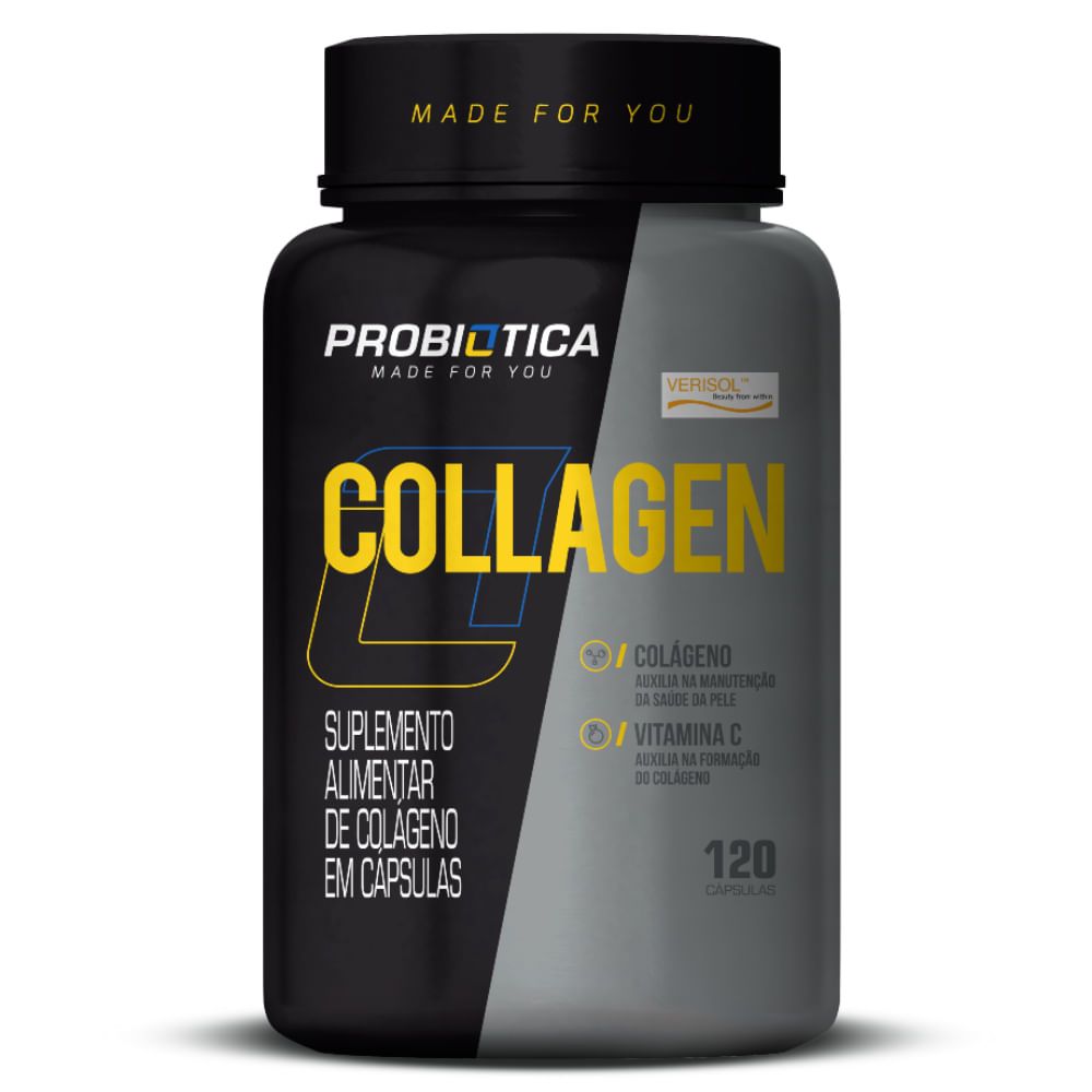 Colágeno Hidrolisado em Cápsulas Verisol™ 120 Cápsulas Probiótica ...