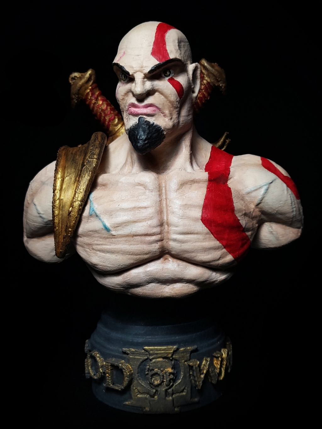Kratos, o Deus da Guerra no Game God of War – Busto em Tamanho Real