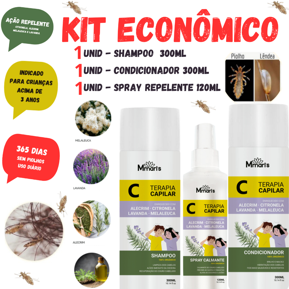 Tratamento Pediculose Shampoo Piolhos e Lêndeas Creme de Pentear Sem ...