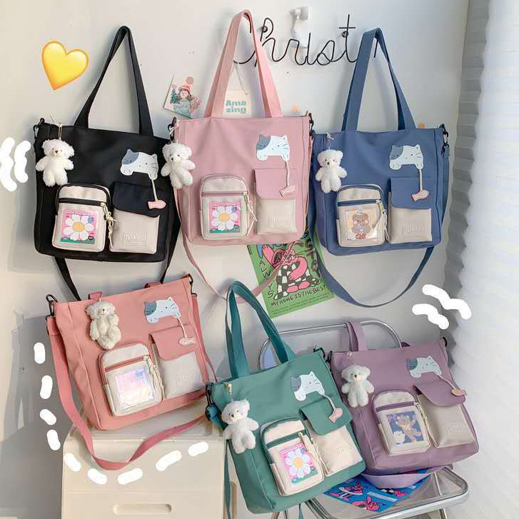 Bolsa Sacola Feminina Grande De Ombro Tecido Nylon Reforçado Lançamento Acompanha 2 Alças Fashion