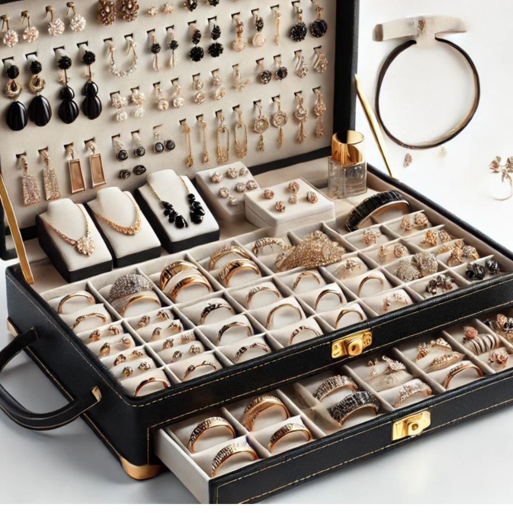 Kit 258 SemiJoias + MALETA P/ Revenda OURO18K e PRATA Folheados