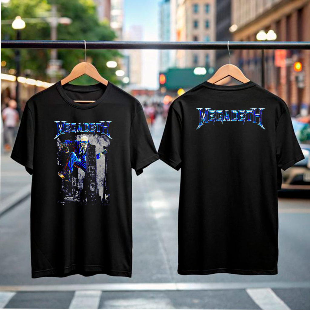 Megadeth T Shirt Vic Head Grip Band Logo Nuevo Oficial De Los Hombres Size M