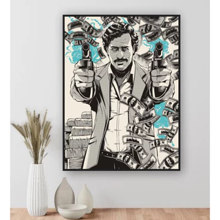 Quadro Placa Decorativo Pablo Escobar Money Dollar Narco Sala Quarto Hall