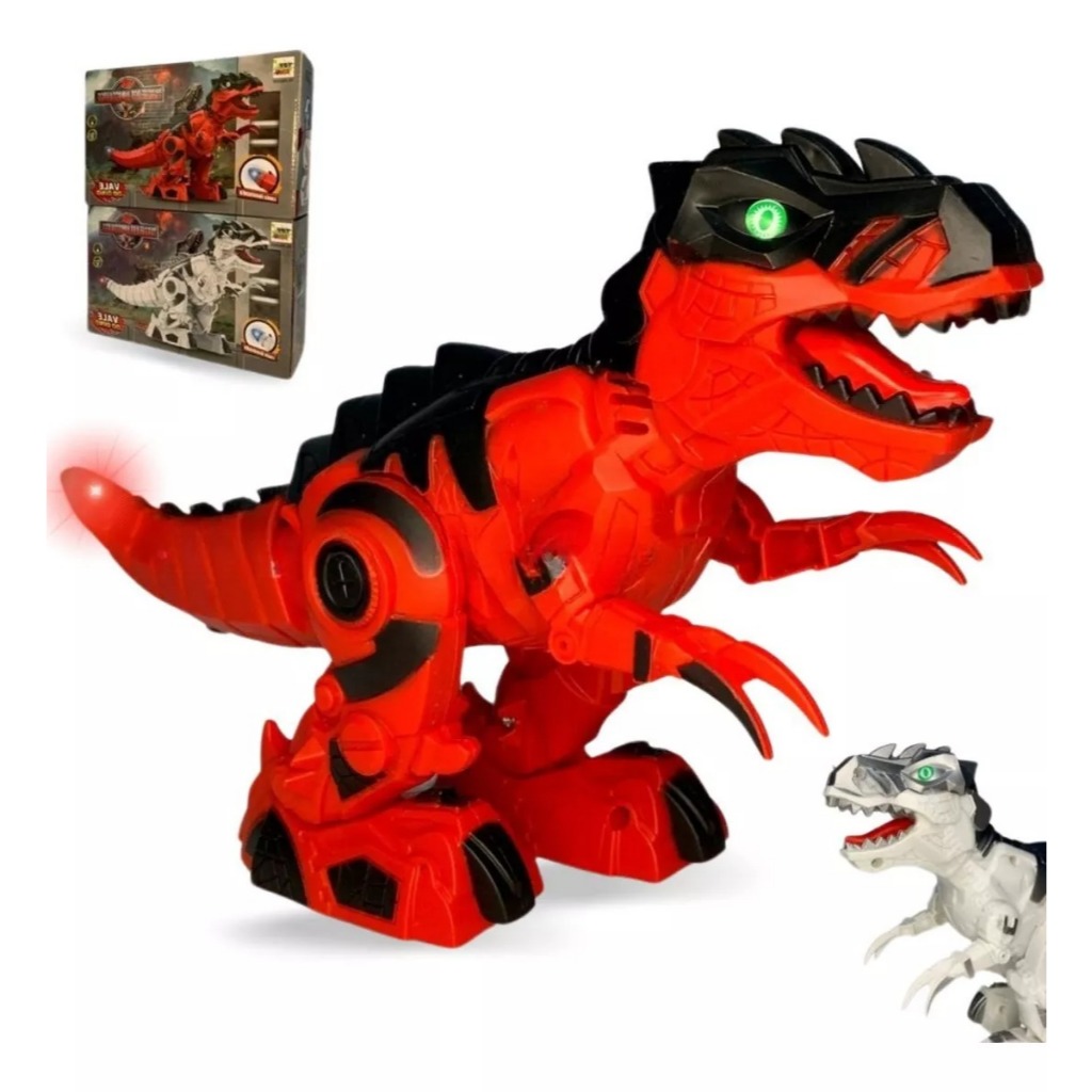 Dinossauro De Brinquedo T Rex Robo Anda Emite Som Luz Led | Shopee Brasil