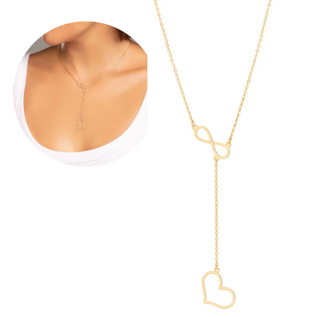 Presente Feminino Colar Rommanel Detalhes De Coração E Infinito Banhado ...