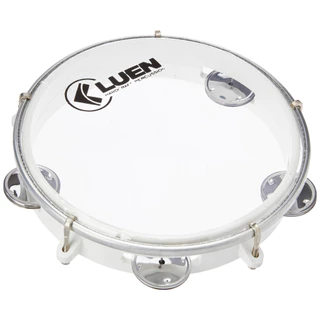 Pandeiro 8 Polegadas ABS Branco Pele Cristal 40084BR com Platinela Inox Infatil Luen em Oferta na Shopee