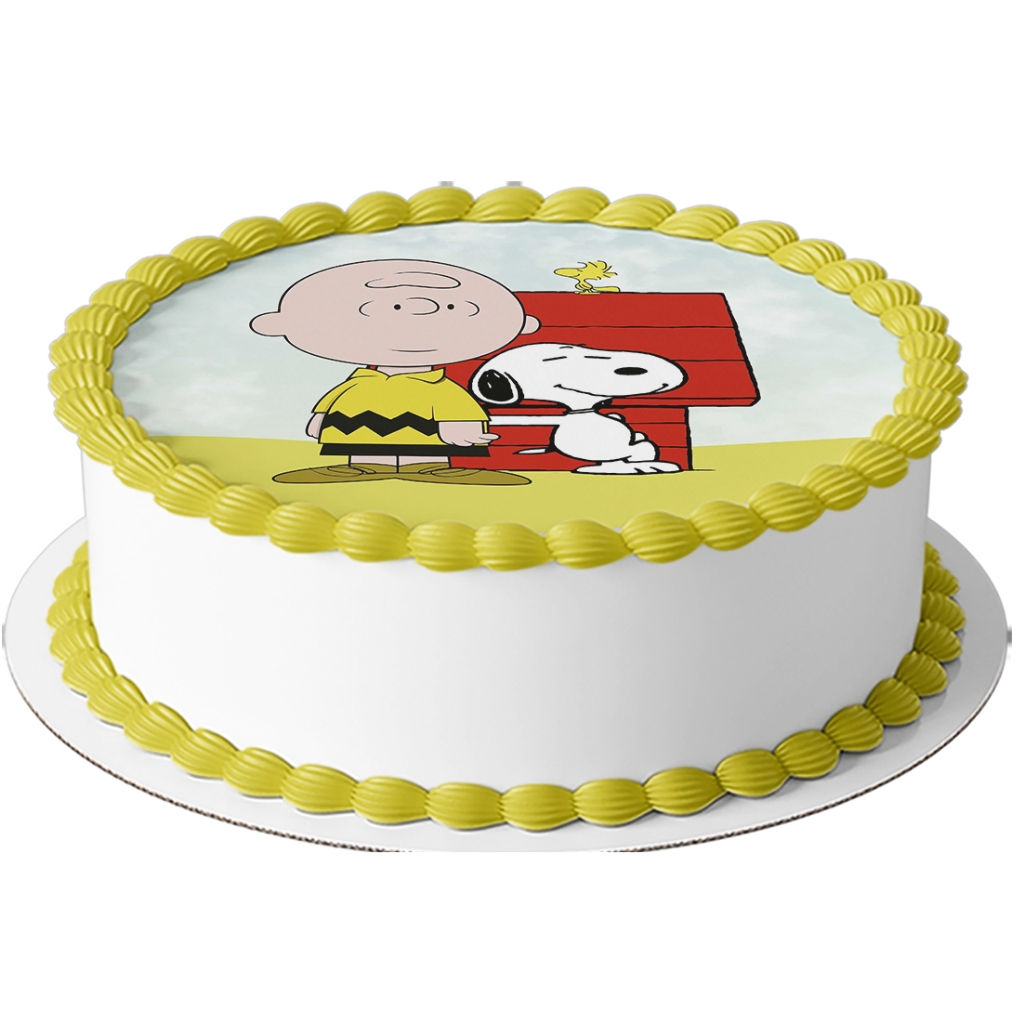 snoopy papel arroz redondo para bolo comestível 20 cm