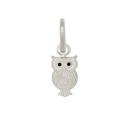 [PRATA 925 ] Pingente de Prata coruja Pena 14mm Estampada com Resina