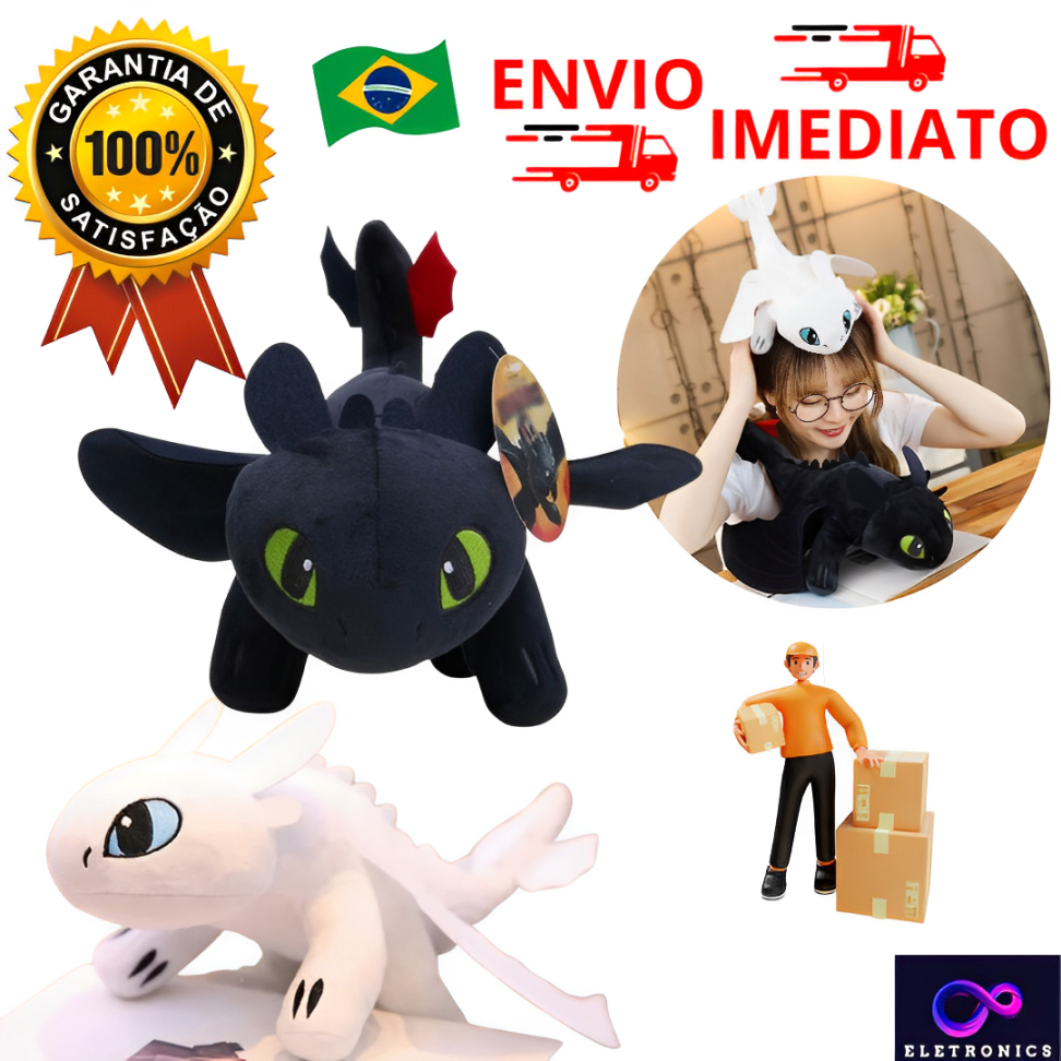 Pelúcia Brinquedo Como Treinar Seu Dragão Fúria da Noite Fúria da Luz ...