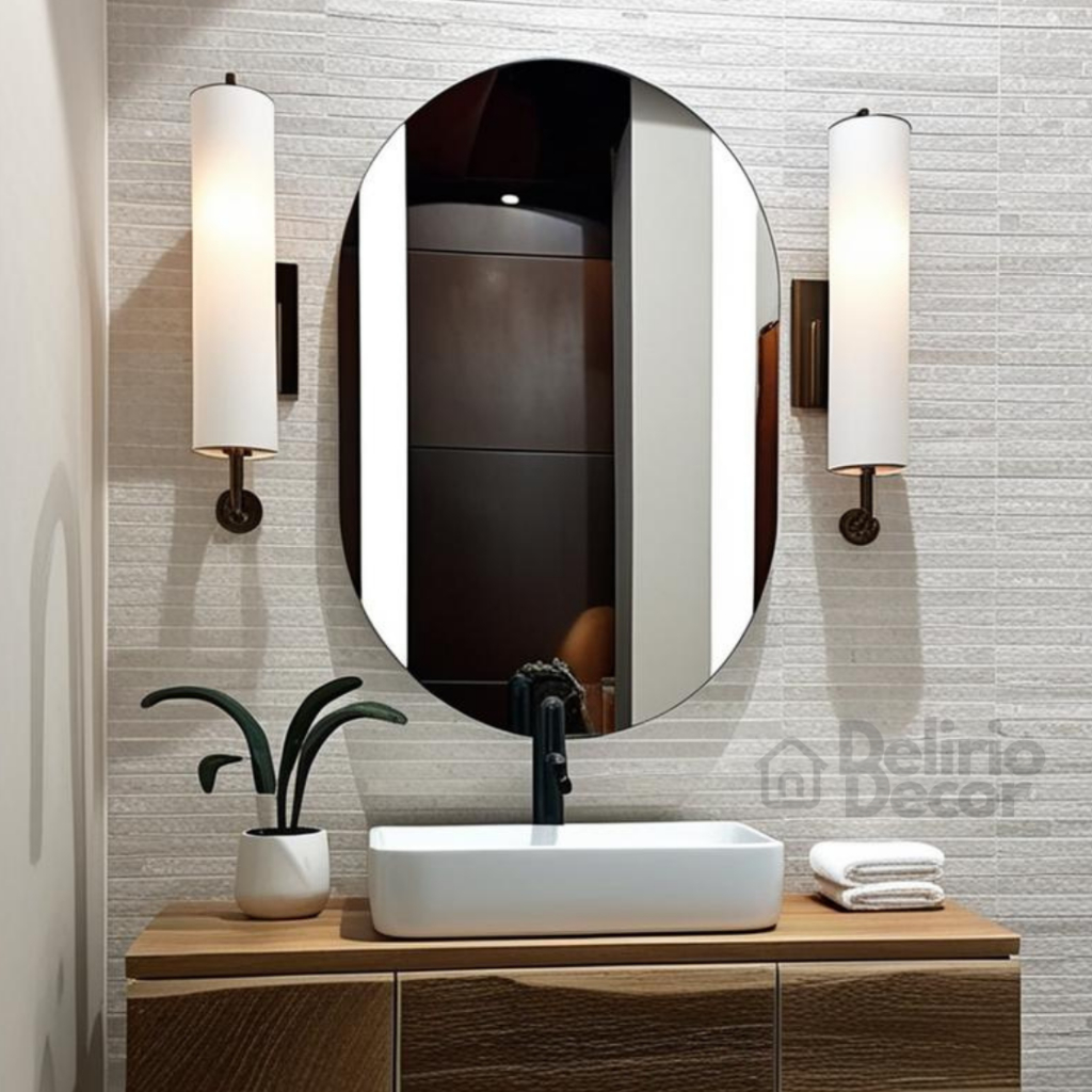 Espelho Oval Lapidado Banheiro Quarto Sala 80 X 50 Cm