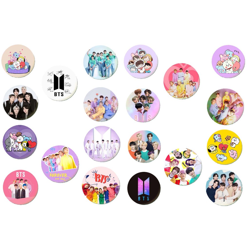 Bottons BTS 5 Unidades Kpop Cultura Coreana Broche BTS | Shopee Brasil