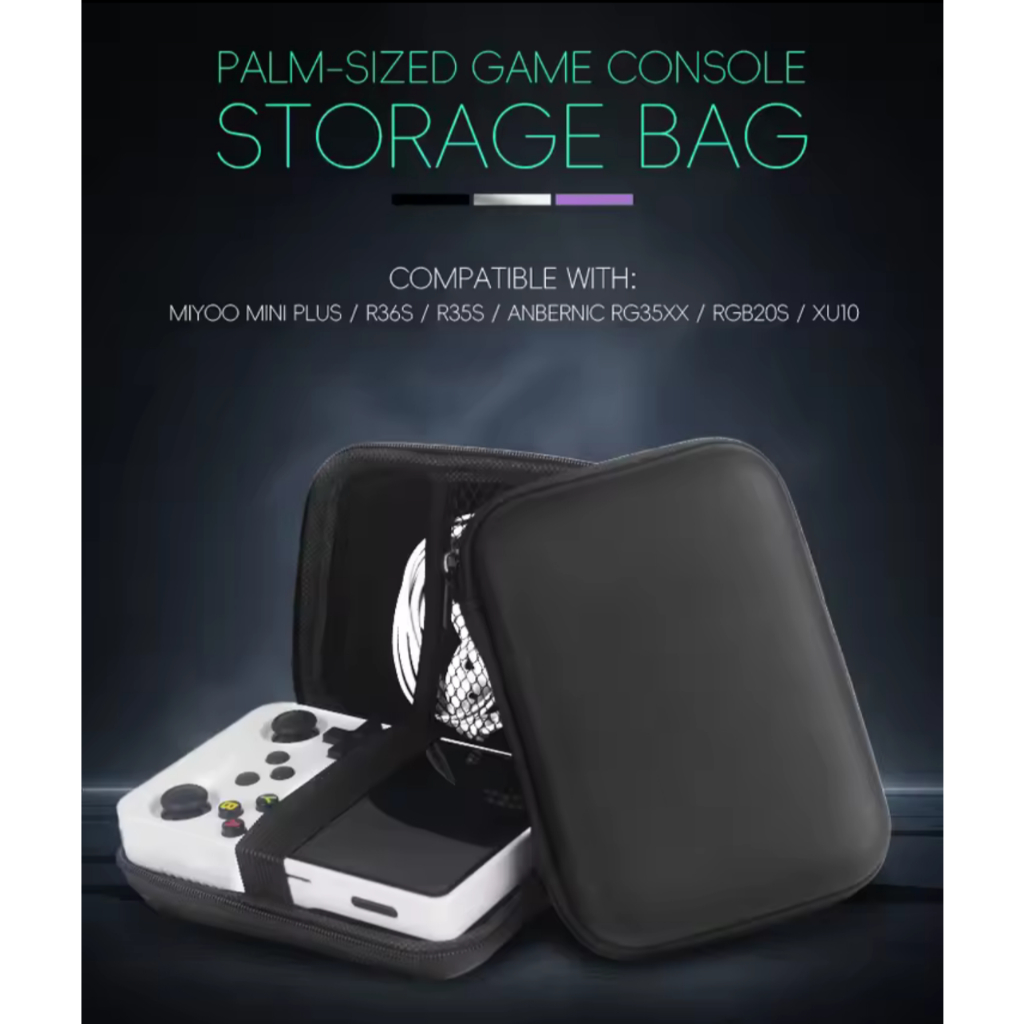 Coque Console R36S R35S Coque Protection Console R36S/R35S/RGB20S - 2 Films Écran 2 Capuchons - Sac Rangement étui Protection Eva Console
