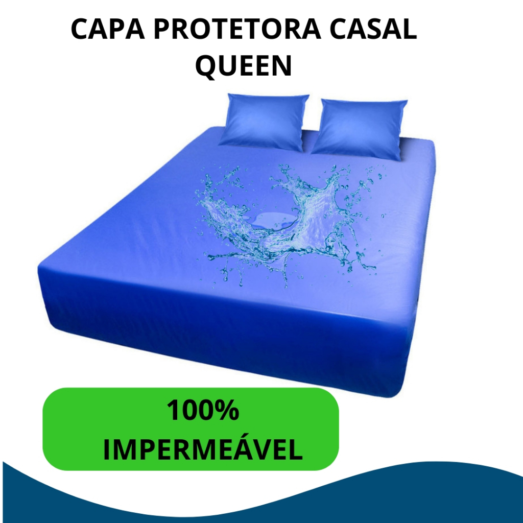 Capa Protetora De Colchão Casal Impermeável Tamanho Queen+ 2 Fronhas