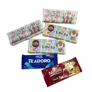 10 Caixas Para Barra de Chocolate 80g Lembrancinha Tema Feliz Páscoa Cristã Coelhinho em Oferta na Shopee