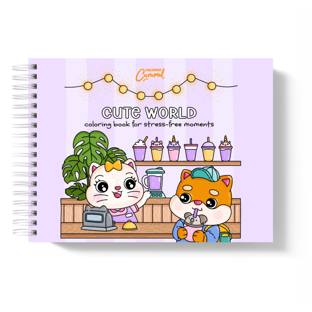 LIVRO DE COLORIR | Cute World - 40 Folhas 180Gramatura - PERSONALIZADO ...