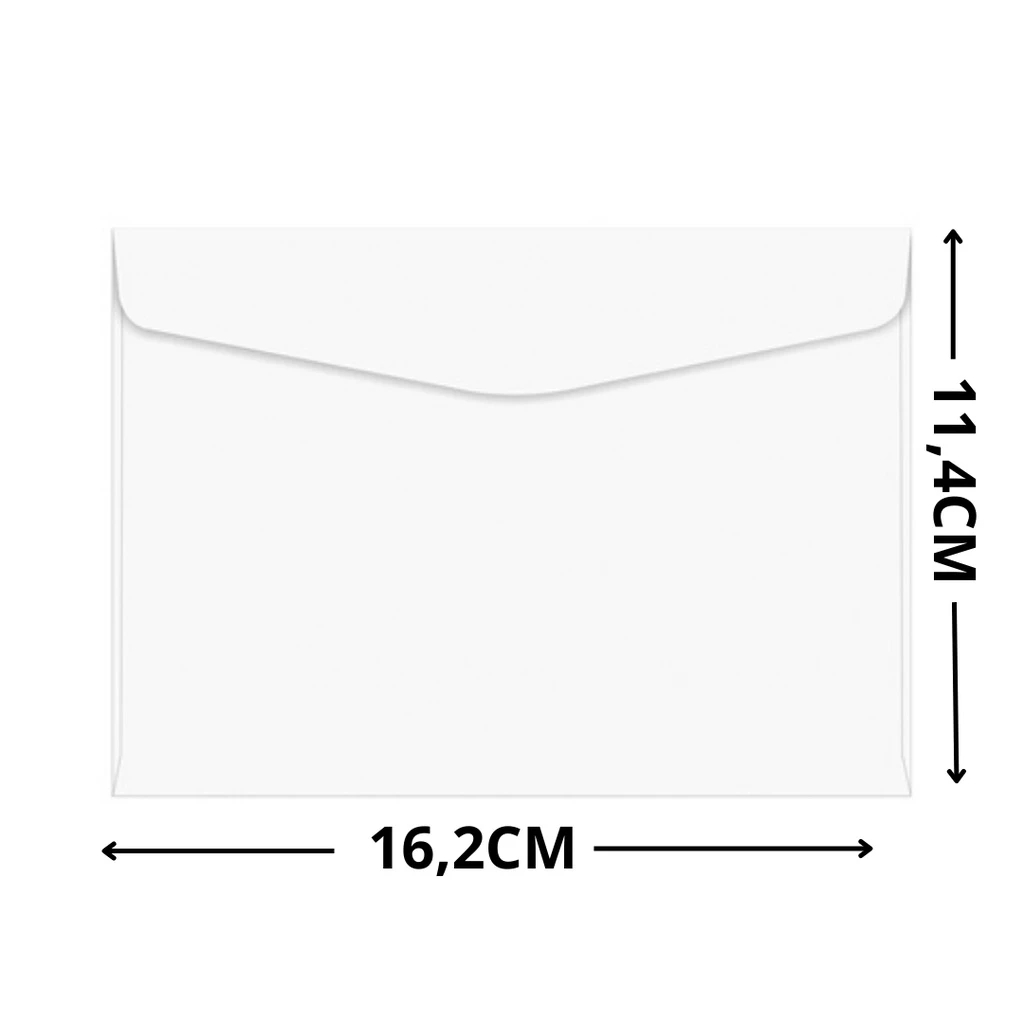 envelope - carta - branco - 11,4 x 16,2 cm - pacote com 50 e 100 ...