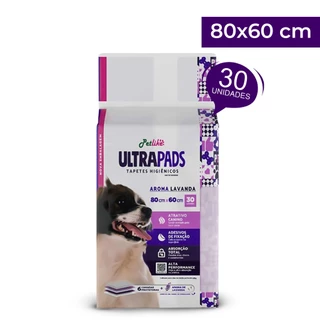 Tapete Higiênico Ultra Pads 80x60cm Aroma Lavanda Com 30un