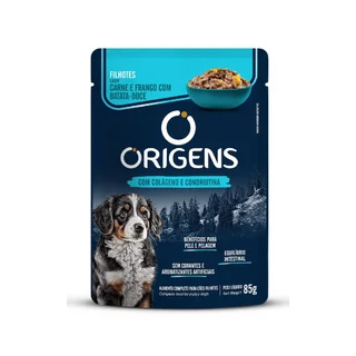 Sachê Origens Cães Filhotes Sabor Carne e Frango com Batata-Doce Todos os Portes Premium Especial 85g Adimax em Oferta na Shopee