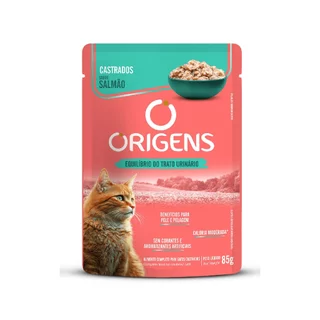 Sachê Origens Gatos Castrados Sabor Salmão Premium Especial 85g Adimax em Oferta na Shopee
