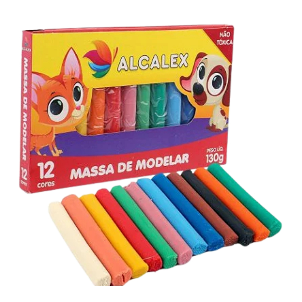 Kit Massinha De Modelar com 12 Cores 130g Massabel Massinha, de ...