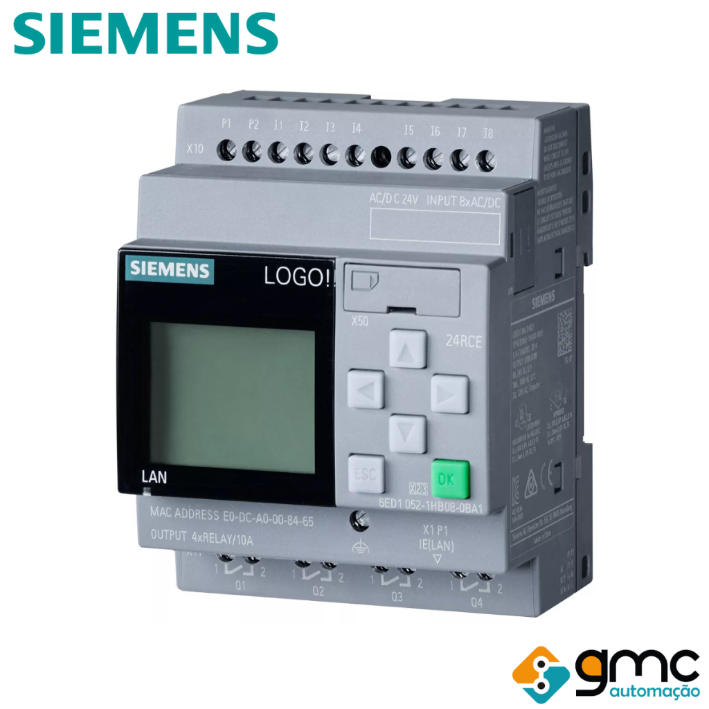 Clp Logo Mini 24vca/vcc 6ed1052-1hb08-0ba2 8di 4do Siemens | Shopee Brasil