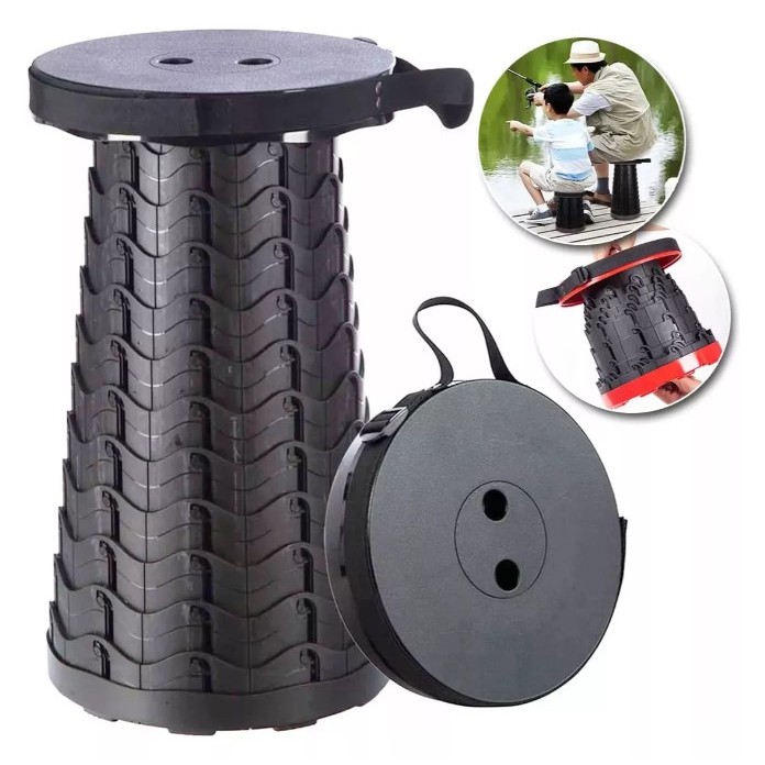 Banqueta Banco Retrátil Portátil Com Alça Telescópico Pesca Camping Filas Sala De Estar Barato