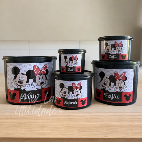 Kit de potes mantimentos 5 peças plástico porta mantimentos para cozinha — foto 1 — Achou Levou Brasil