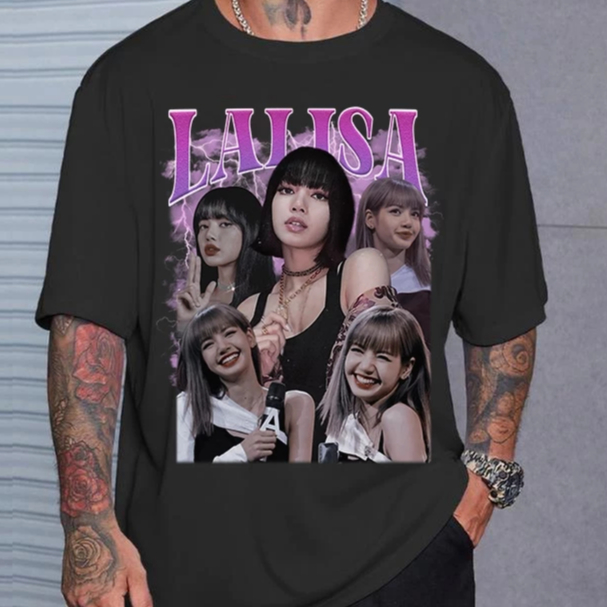 Camiseta T-shirt Unissex Vintage Lalisa Lisa Blackpink | Shopee Brasil