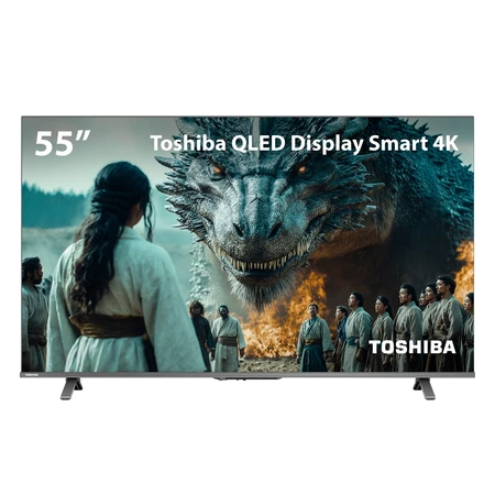 Smart TV QLED 55 4K Toshiba 55C450NS Google TV 3 HDMI 2 USB Wi Fi