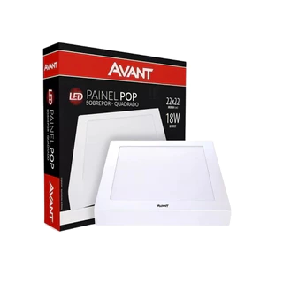 Painel De Led De Soprepor Pop Quadrado 18W 3000k Branco Quente 22X22cm Bivolt Avant