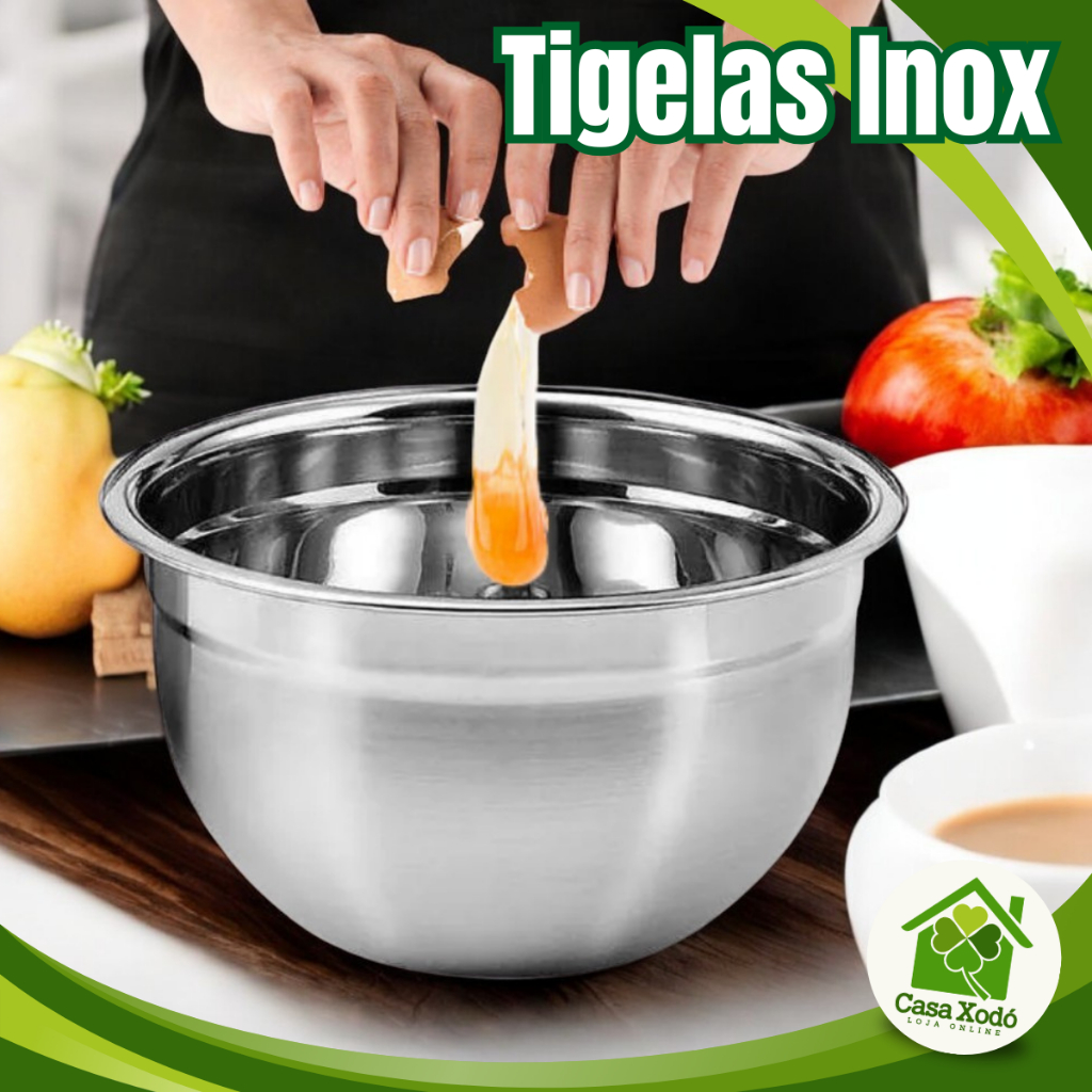 Tigela aço Inox Bow Multiuso Cozinha Bolo Doce Não Enferruja Vasilha ...