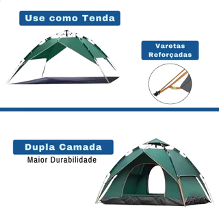 Barraca Tenda para Camping 4 Pessoas Portátil Impermeável Tenda Acampamento em Oferta na Shopee