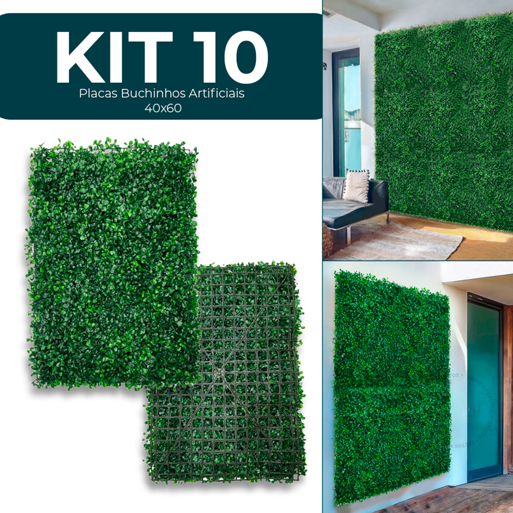 10 Placa Buchinho Grama Artificial Jardim Vertical Decoração