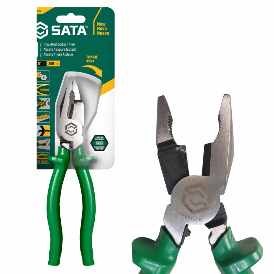Alicate Universal 8" Corte Tesoura St72504l - Sata/Belzer