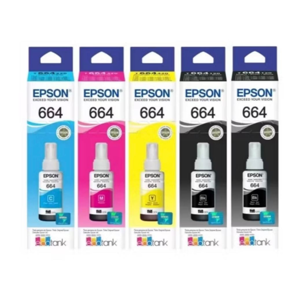 KIT 5 TINTA ORIGINAL EPSON L1300 L380 L565 L455 L375 L395 B Y C M ...