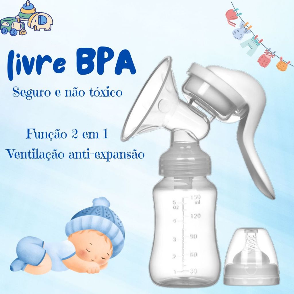 Bomba De Tirar Leite Materno Livre BPA 150ml Acompanha Bico De ...