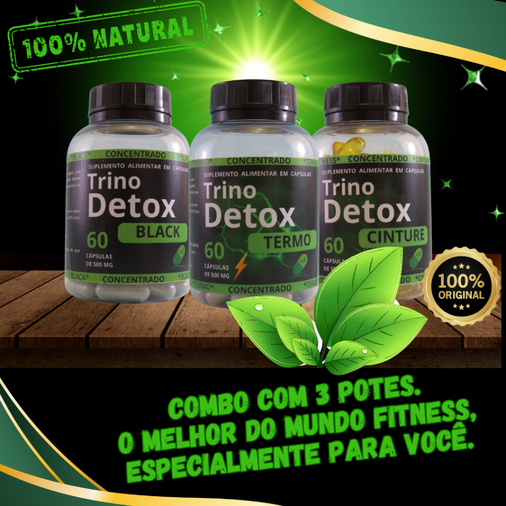 Cápsula & Cia Combo Trino Detox - 3 potes de 60 cáps cada - Black ...