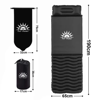 Colchão para Dormir Camping Inflável,Suporte de Esponjas Espuma,Enchimento Rápido Até 150kg,190*65cm