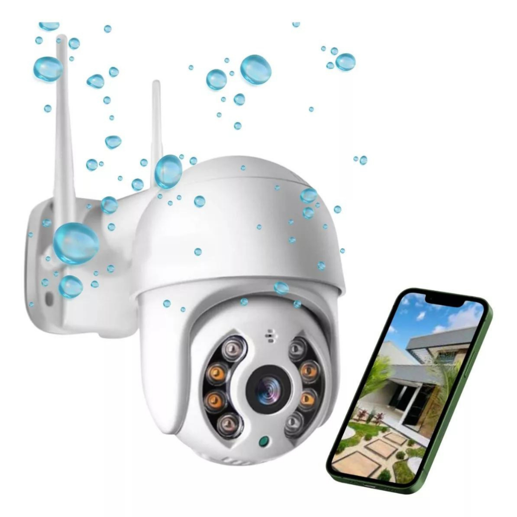 Câmera Externa Ip Prova D’água Infravermelho Externa Wifi Hd Cor Branco ...