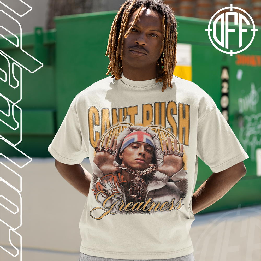 Camiseta Basica e OVERSIZED Can't Rush Greatness Central Cee Album