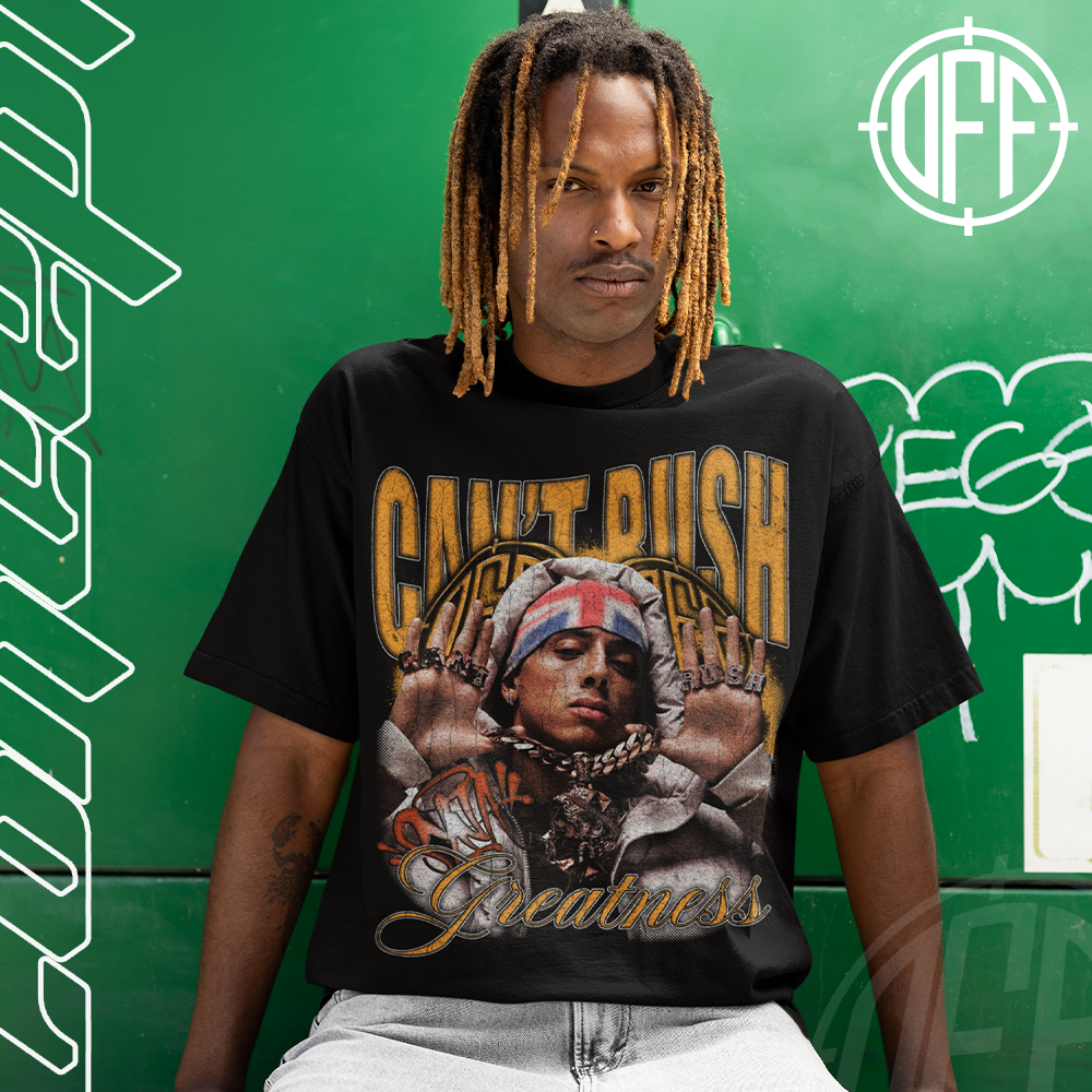 Camiseta Basica e OVERSIZED Can't Rush Greatness Central Cee Album
