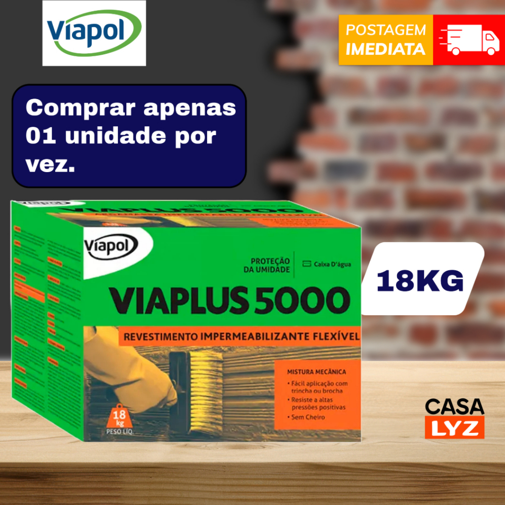 Argamassa Impermeabilizante Flexível Viaplus 5000 (Caixa 18 Kg ...